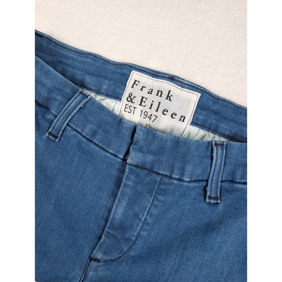Frank & Eileen Denim - Frank & Eileen Wicklow Jeans Womens sz 2 Med Wash Stretch Raw Hem Italy